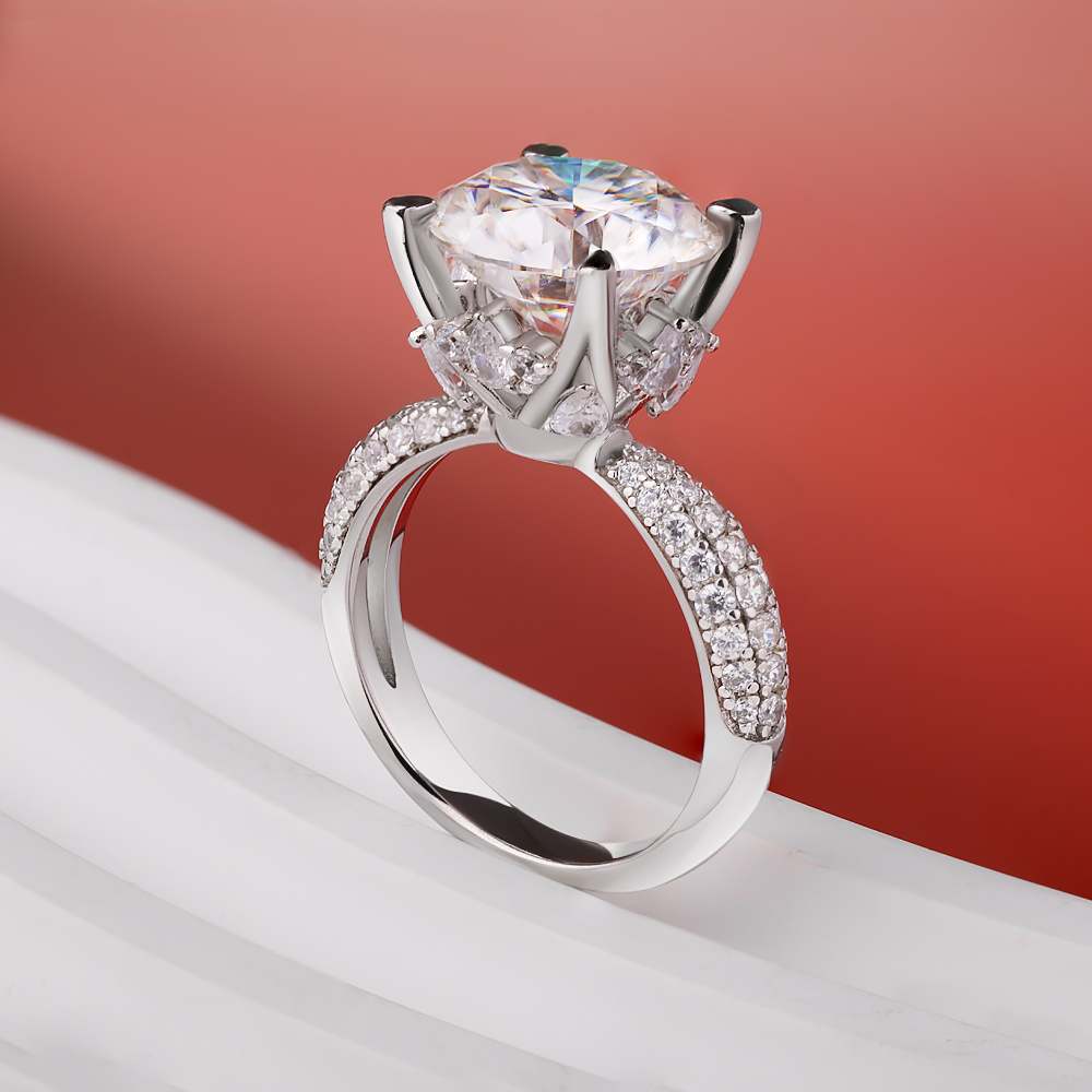 Bxiny d cor 5ct moissanite ané - Moissanite Engagement Ring 1 Carat avaliação e preço