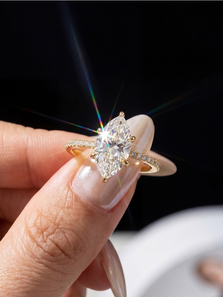 Anel Marquise de Diamante Mois - Moissanite Engagement Ring 1 Carat avaliação e preço