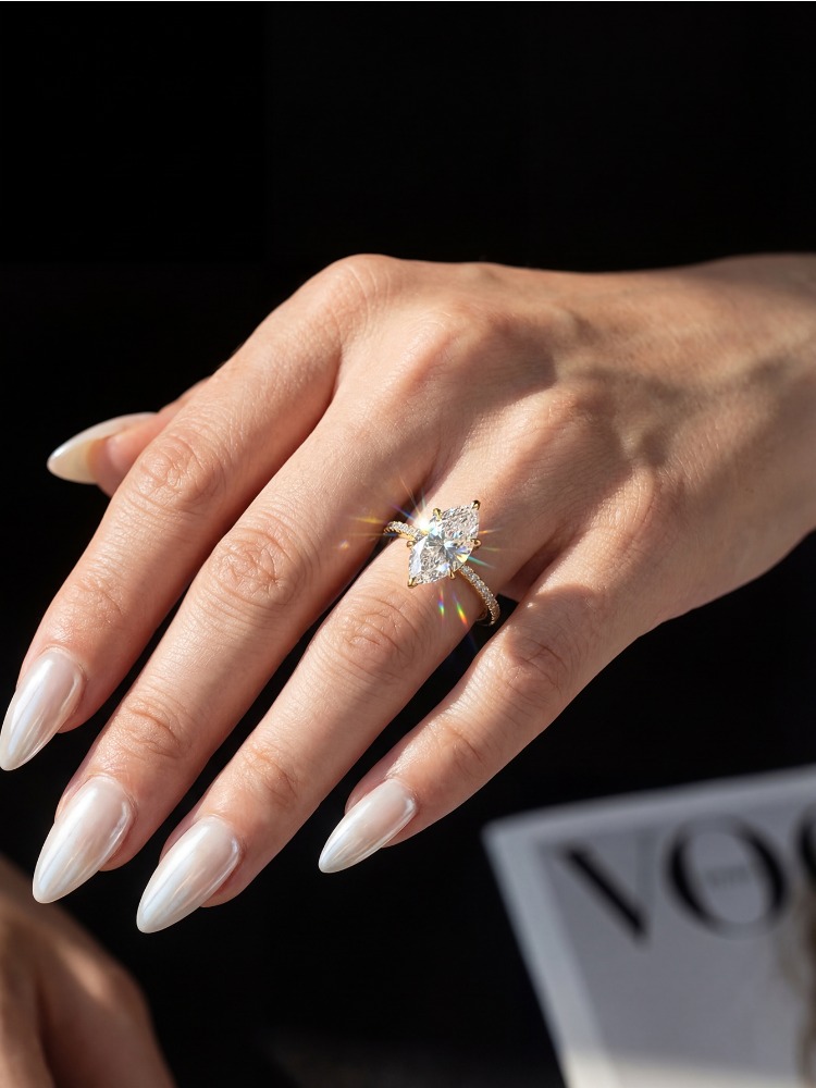 Anel Marquise de Diamante Mois - Moissanite Engagement Ring 1 Carat avaliação e preço