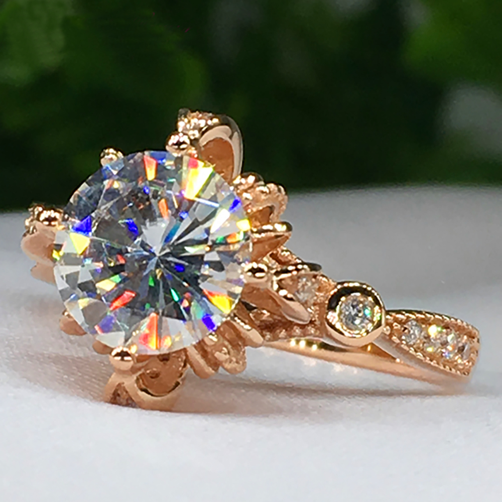 Anel de Noivado e Casamento Fe - Moissanite Engagement Ring 1 Carat avaliação e preço