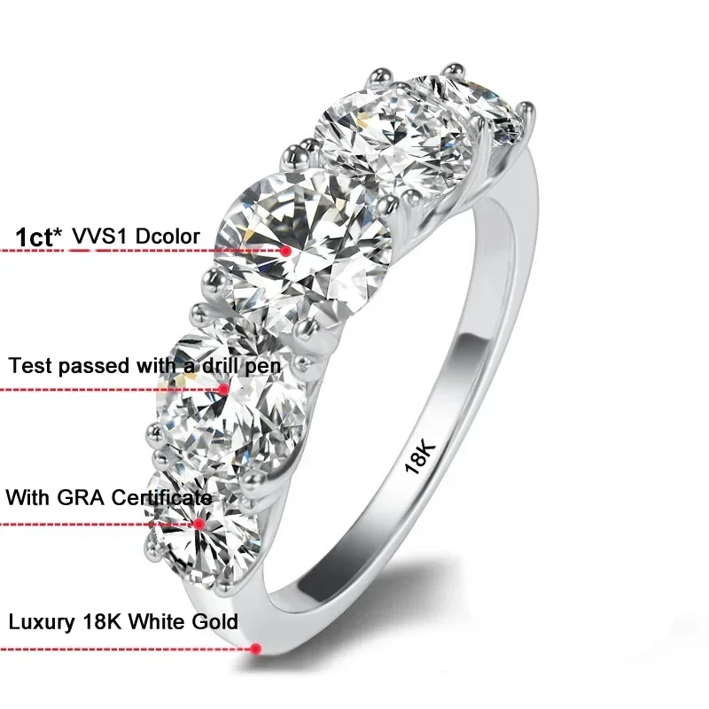 Aliança de casamento luxuosa e - Moissanite Engagement Ring 1 Carat avaliação e preço