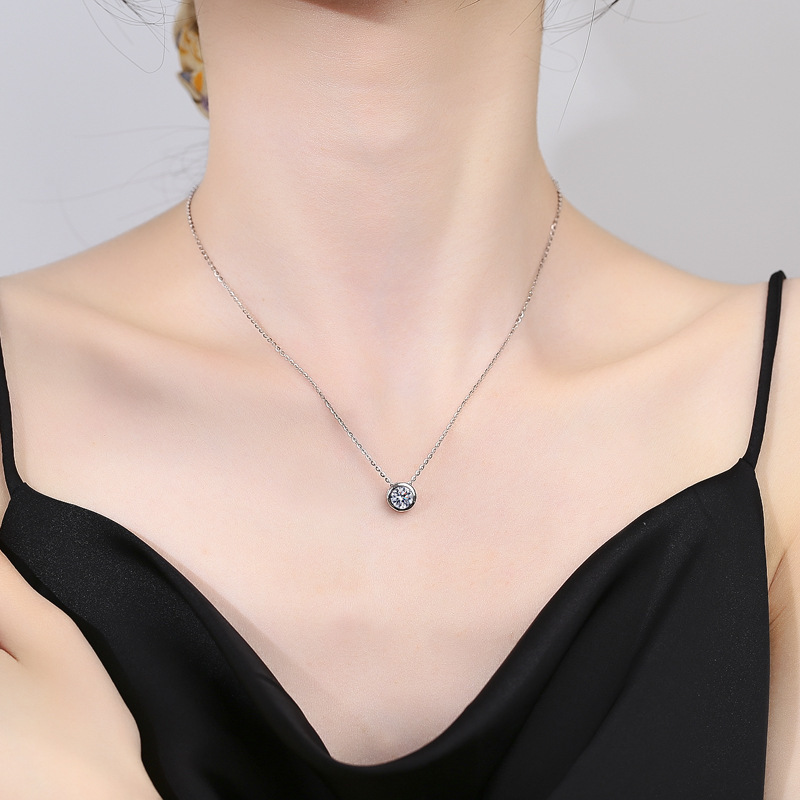 1ct 2ct 3ct d vvs1 moldura moi - 925 Sterling Silver Chain Necklace Men avaliação e preço