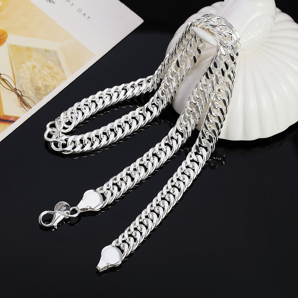 Novo 925 prata esterlina 20/22 - Cuban Link Chain 12Mm avaliação e preço