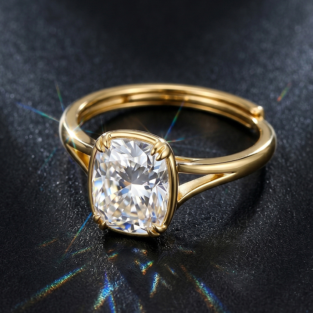 Anel de Moissanite Quadrado de - Moissanite Engagement Ring 1 Carat avaliação e preço