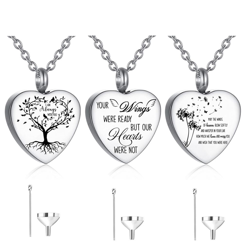 Colar de urna de aço inoxidáve - Heart Locket Necklace Photo avaliação e preço