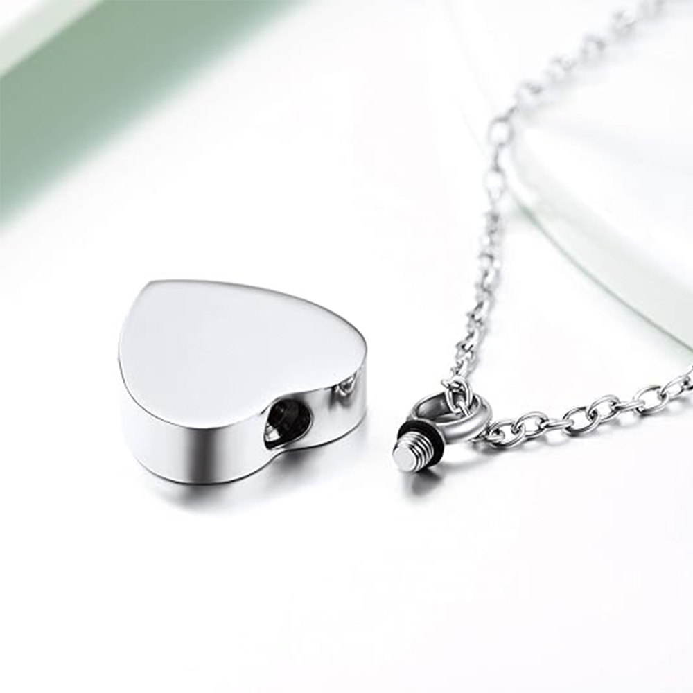 Colar de urna de aço inoxidáve - Heart Locket Necklace Photo avaliação e preço