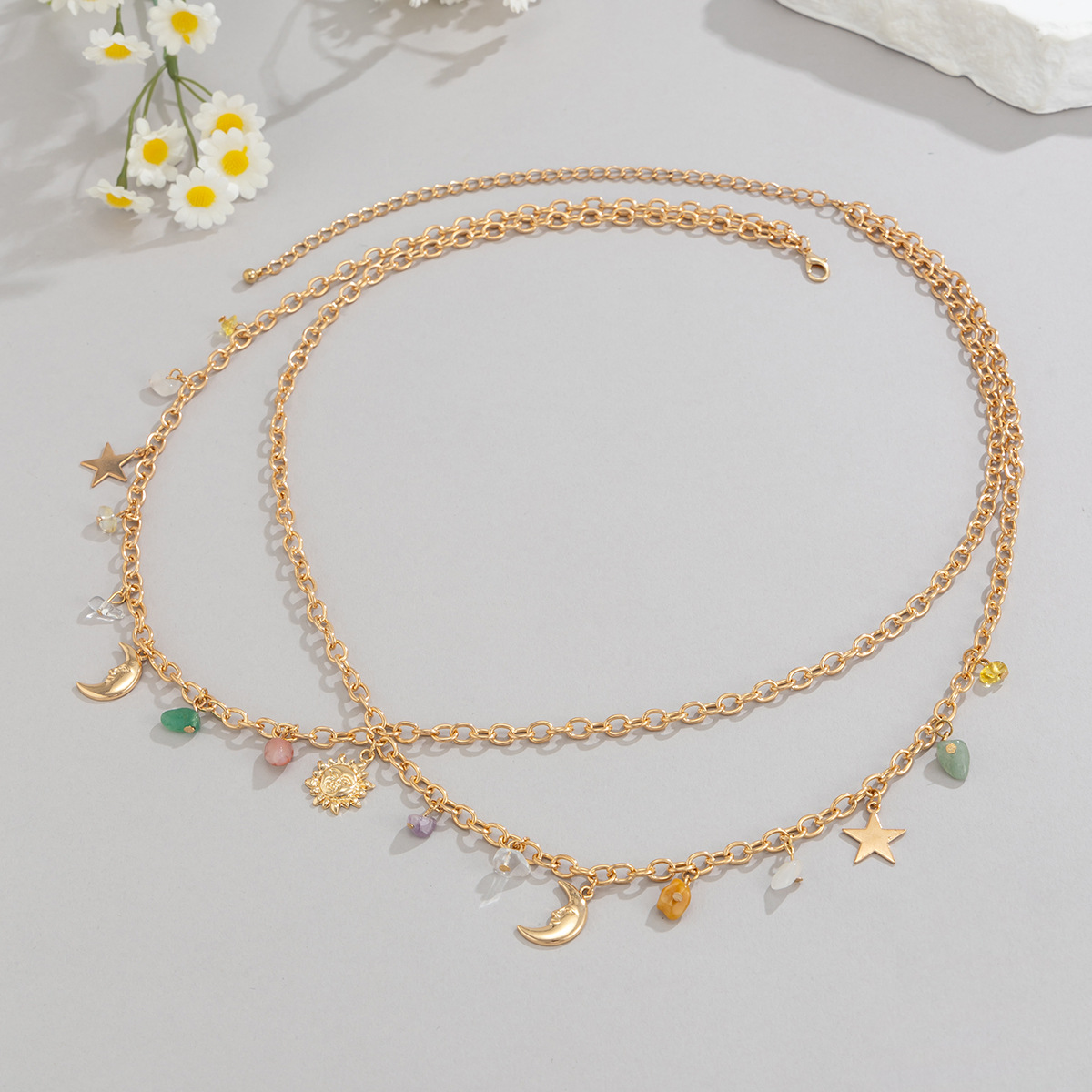 Boho estrela lua sol pingente  - Body Jewelry avaliação e preço