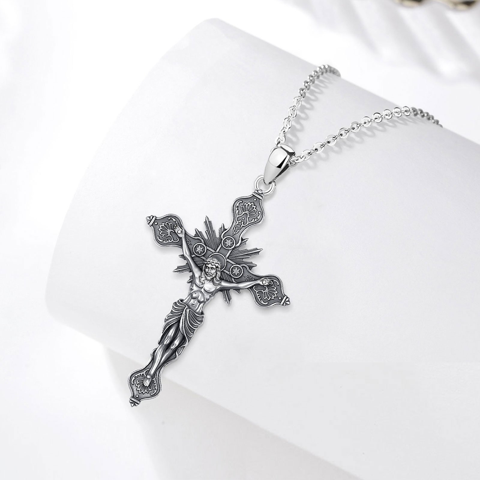 Eudora novo crucifixo cruz col - 925 Sterling Silver Chain Necklace Men avaliação e preço