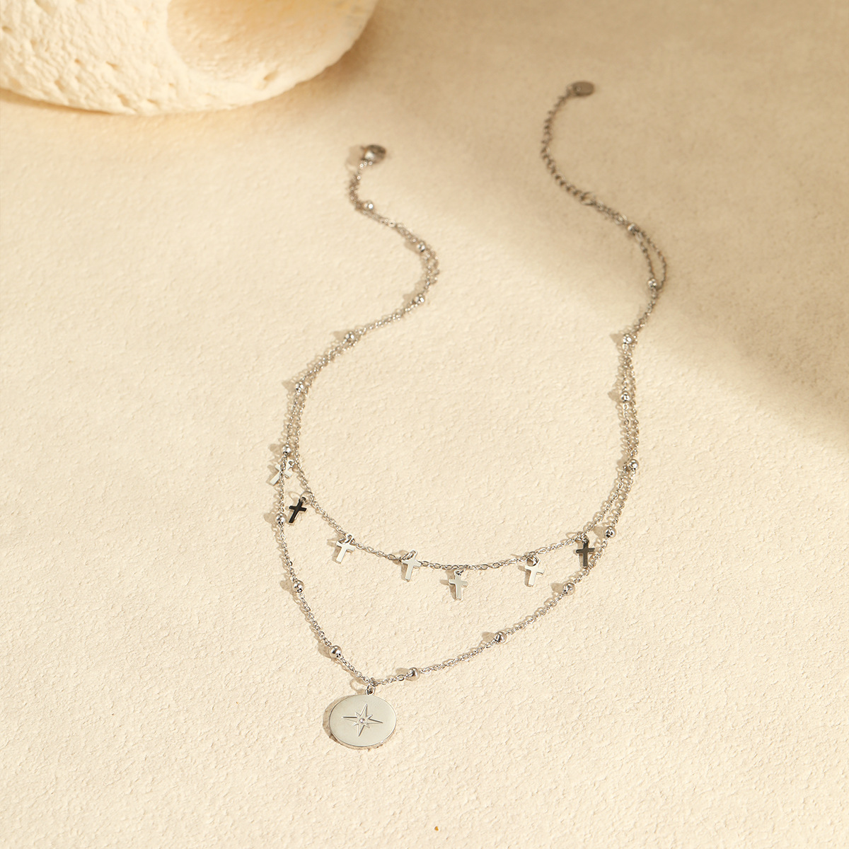 Colar Cruzado Vintage de Dupla - Layered Pendant Necklace Aesthetic avaliação e preço