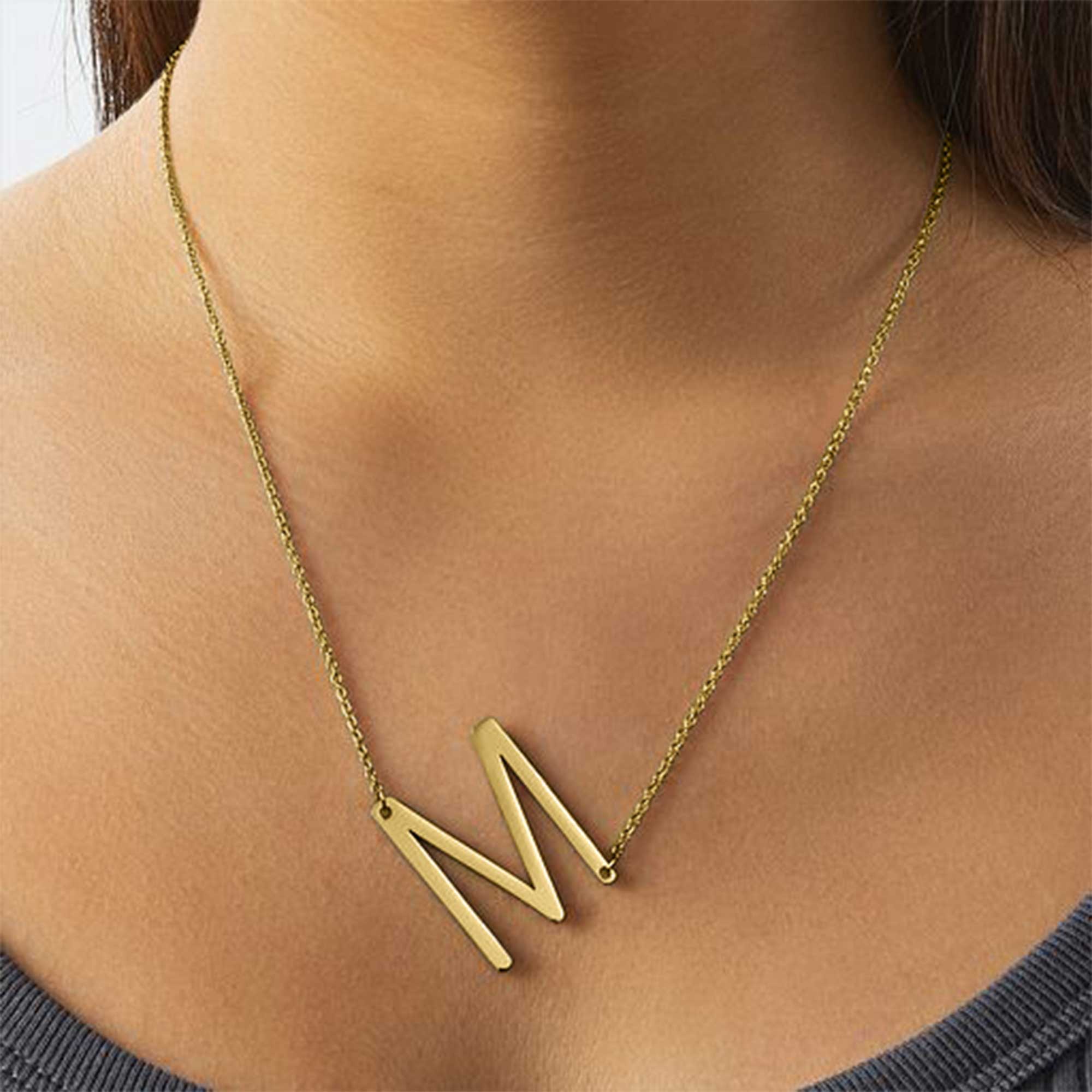 Declaração Colar inicial com p - Initial Letter Necklace 18K Gold avaliação e preço