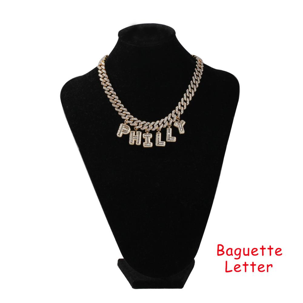 UWIN DIY Baguettecz Letter Nec - Cuban Link Chain 12Mm avaliação e preço