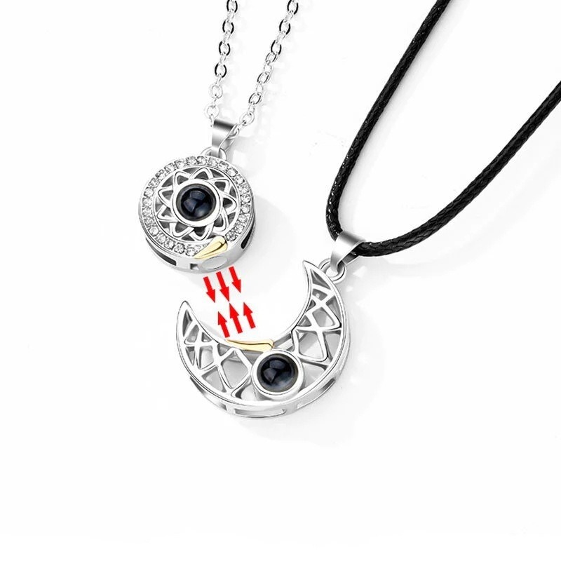 1 par de casal magnético combi - Magnetic Couple Matching Necklaces avaliação e preço