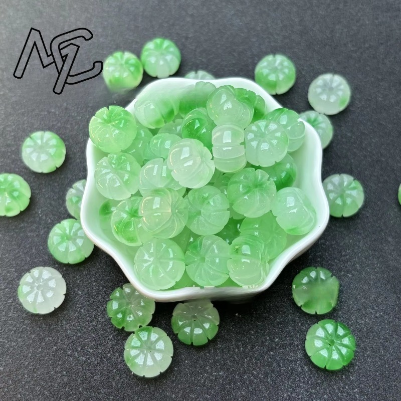10 pçs um verde jade abóbora c - Earrings avaliação e preço