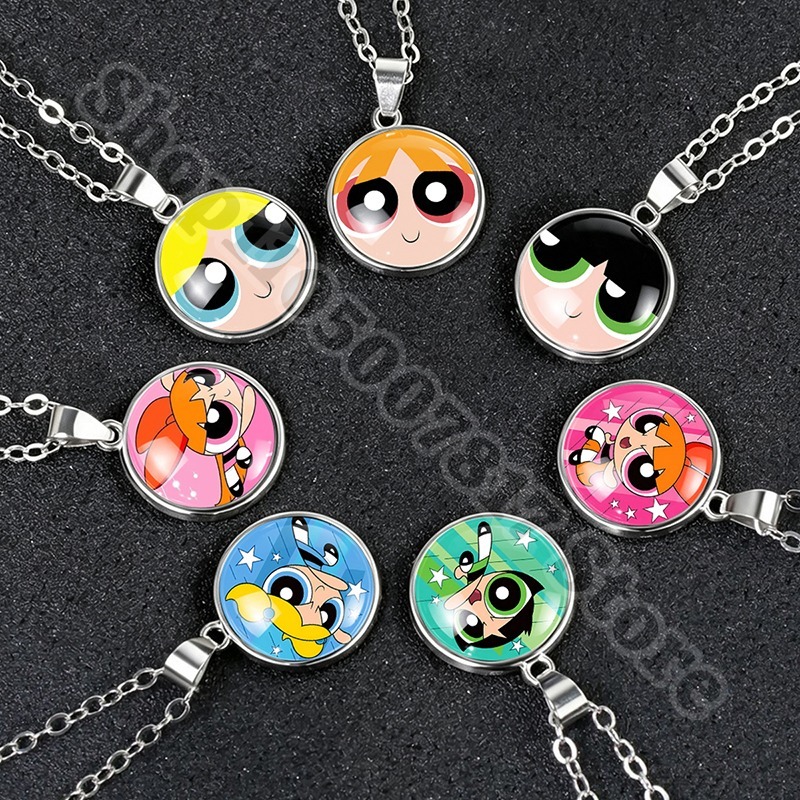 Colar Kawaii das Powerpuff Gir - Anime Pendant Necklace avaliação e preço