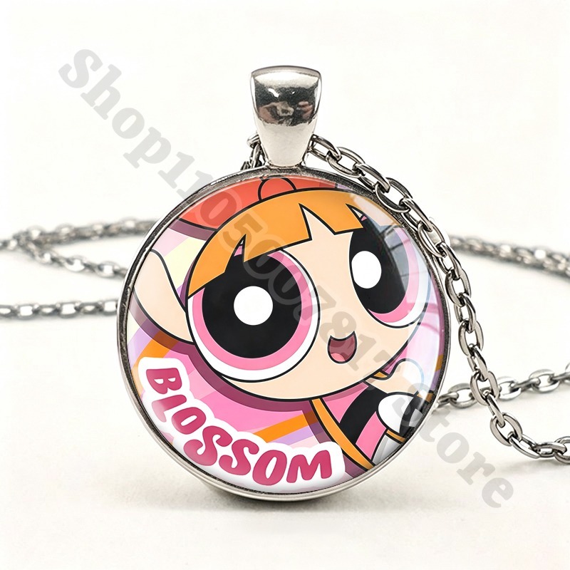 Colar Kawaii das Powerpuff Gir - Anime Pendant Necklace avaliação e preço