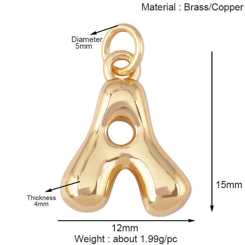 Lote de 3 Peças: Pingente Char - Initial Letter Necklace 18K Gold avaliação e preço