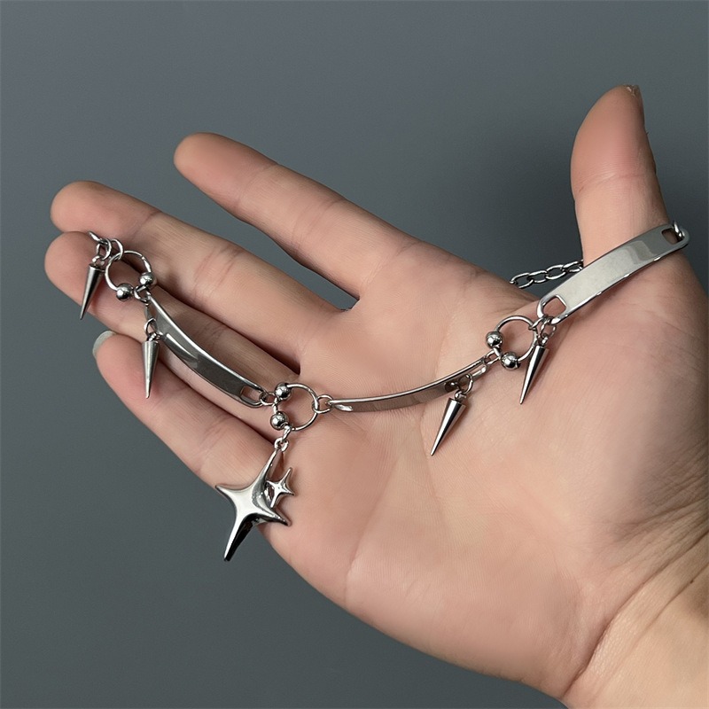 Colar Choker Punk Hiphop de Aç - Goth Punk Spike Choker avaliação e preço
