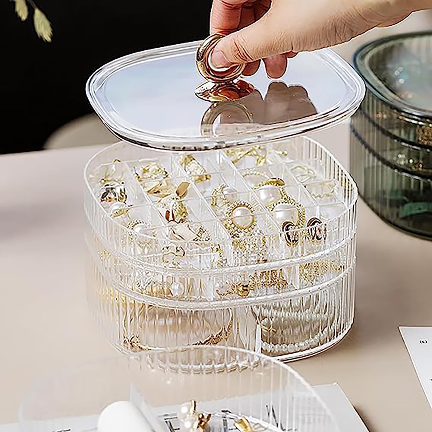 Caixa de joias transparente, c - Earrings avaliação e preço