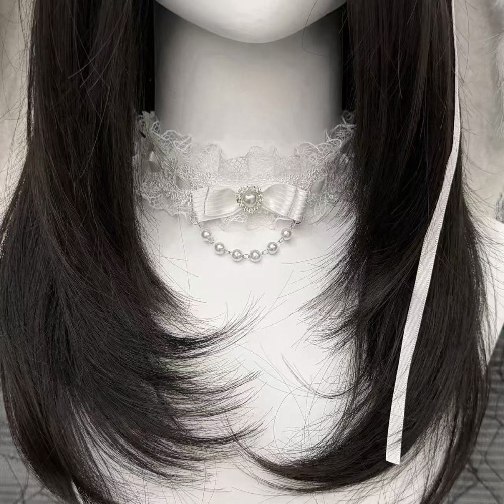 Colar Choker de Renda com Laço - Pearl Choker Necklace Vintage avaliação e preço