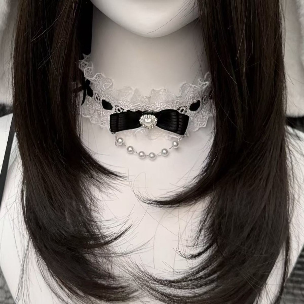 Colar Choker de Renda com Laço - Pearl Choker Necklace Vintage avaliação e preço