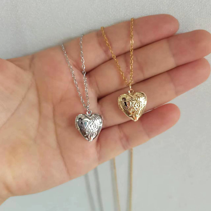 1pc pequeno coração 14mm moldu - Heart Locket Necklace Photo avaliação e preço