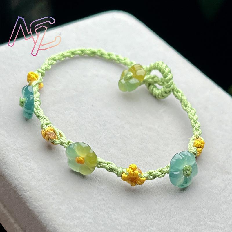 Myanmar jadeite flor pulseira  - Bracelets avaliação e preço