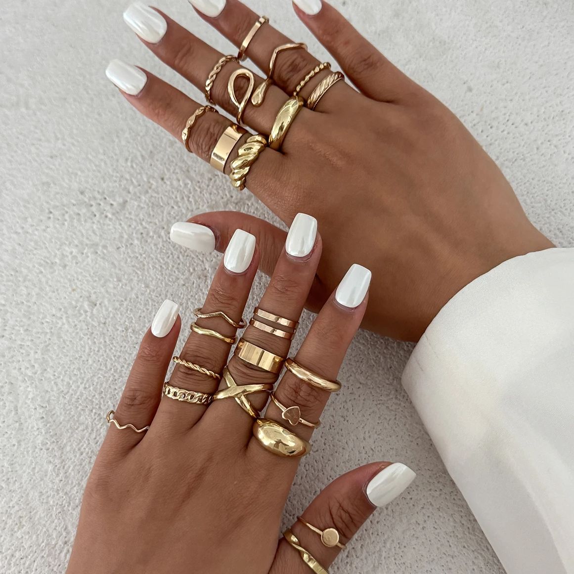 Kunjoe 24 pçs/set na moda geom - Vintage Punk Knuckle Rings Set avaliação e preço