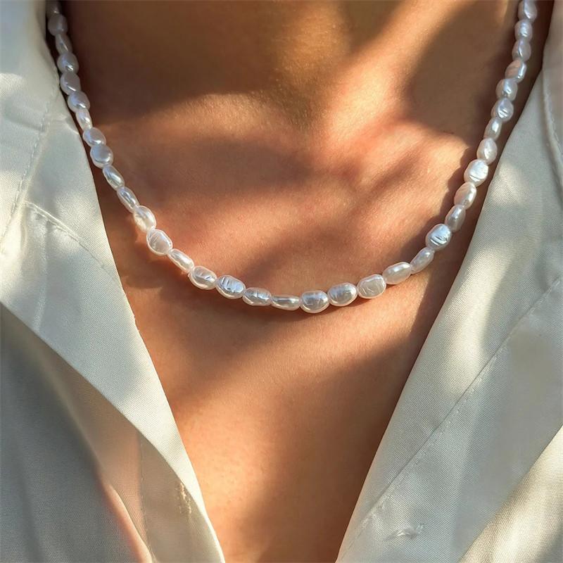 Nova moda simples imitação de  - Pearl Choker Necklace Vintage avaliação e preço