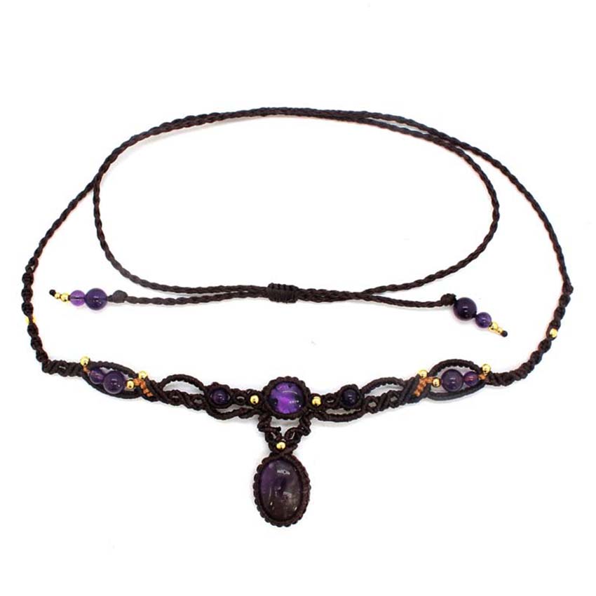 Cristal trançado macrame pedra - Crystal Pendant Necklace Natural Stone avaliação e preço