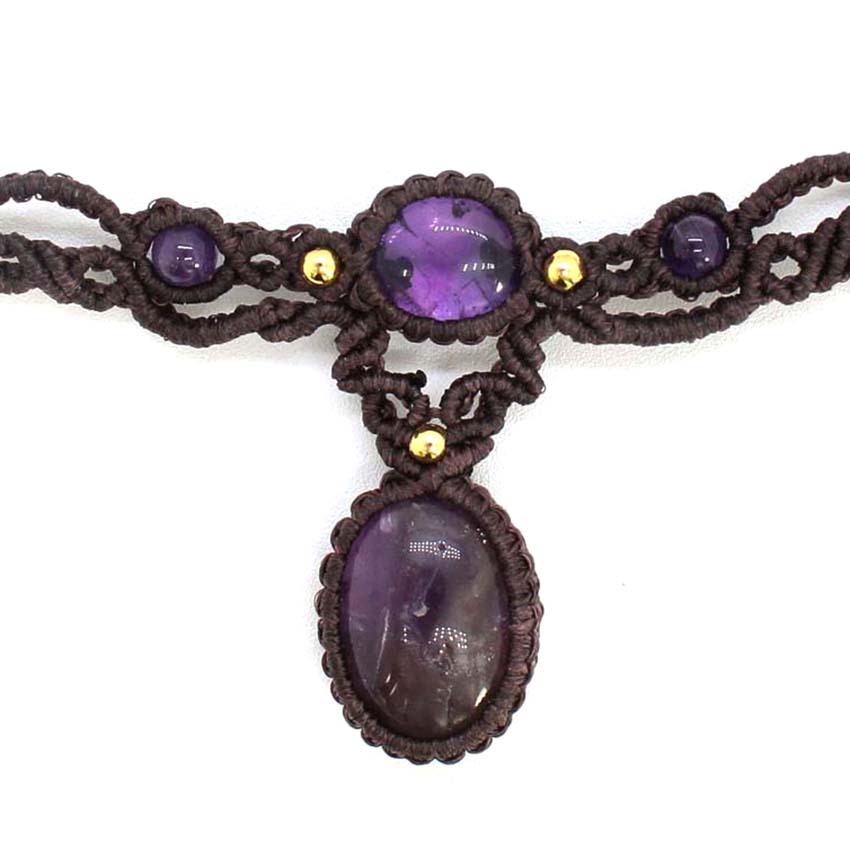 Cristal trançado macrame pedra - Crystal Pendant Necklace Natural Stone avaliação e preço