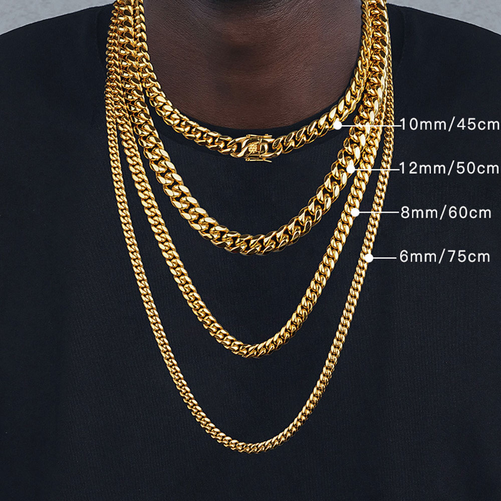 6mm/8mm/10mm/12mm hip-hop alto - Cuban Link Chain 12Mm avaliação e preço