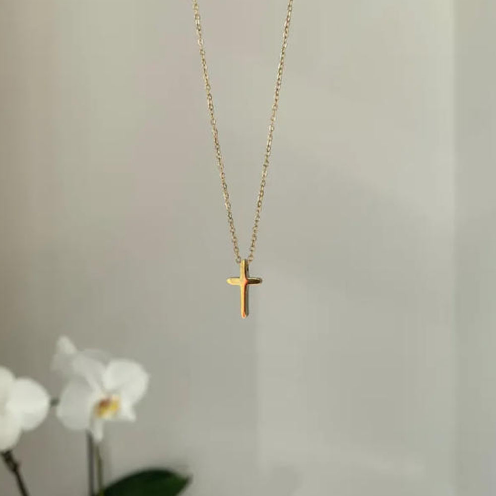 Colar de cruz de ouro requinta - Cross Pendant Necklace Gold avaliação e preço