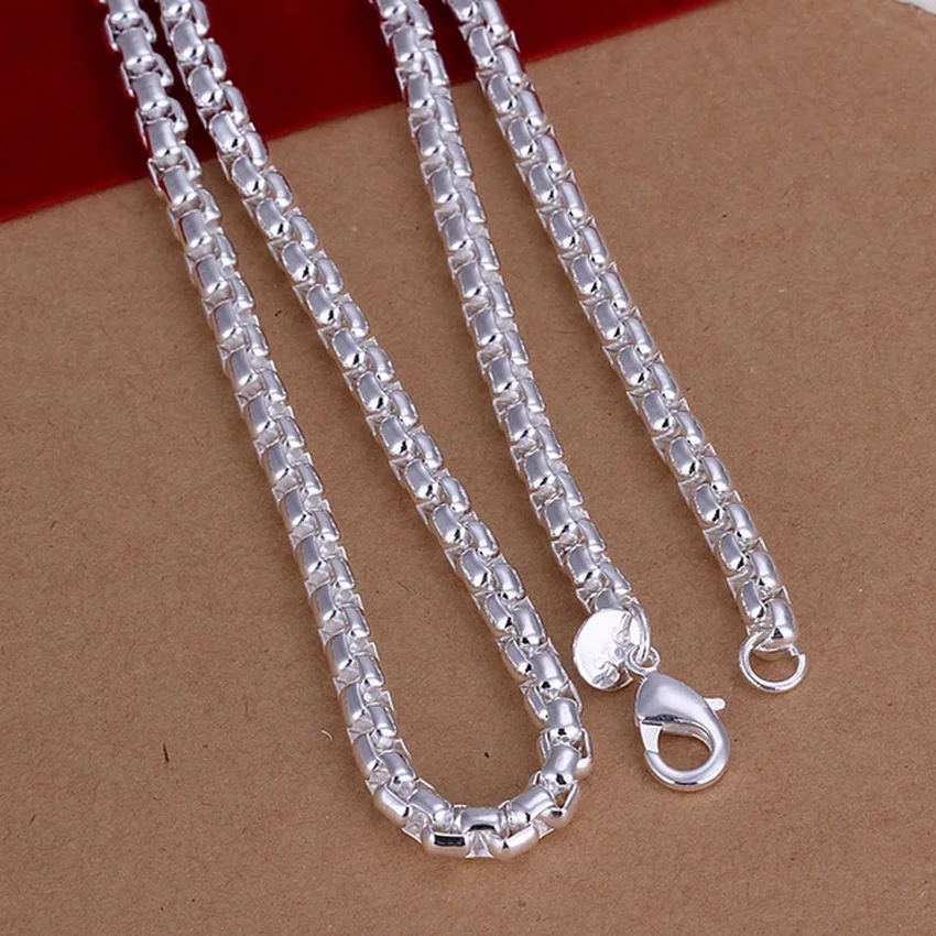 45-60cm 925 prata esterlina co - 925 Sterling Silver Chain Necklace Men avaliação e preço