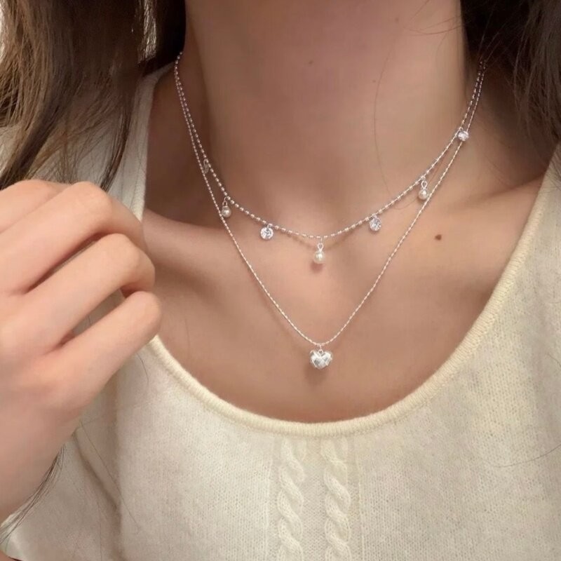 Colar Choker de Contas Pratead - Layered Pendant Necklace Aesthetic avaliação e preço