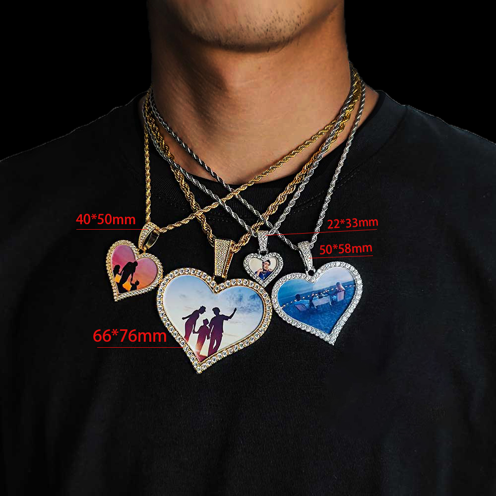 Colar Pingente Coração Hip Hop - Heart Locket Necklace Photo avaliação e preço