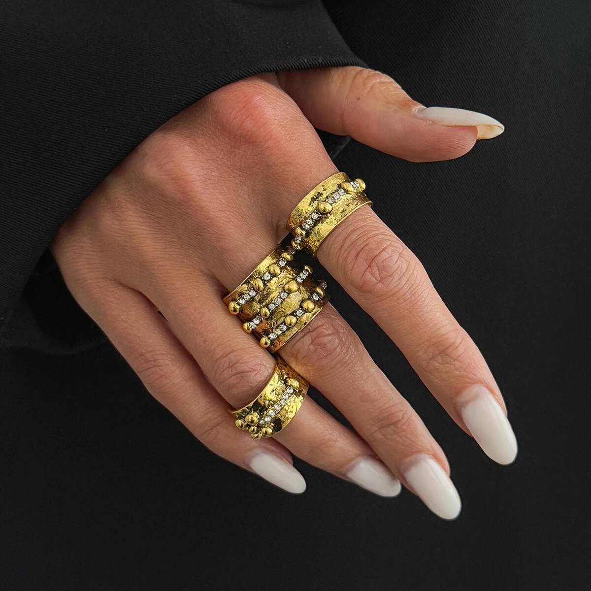 Conjunto de 3 Anéis Ajustáveis - Vintage Punk Knuckle Rings Set avaliação e preço