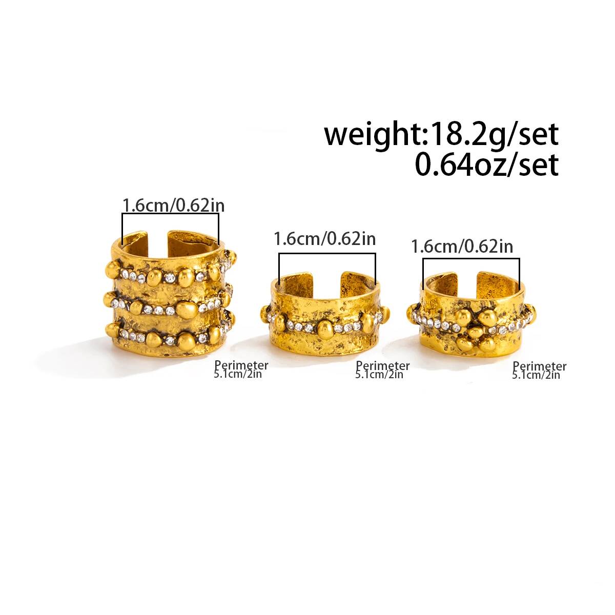 Conjunto de 3 Anéis Ajustáveis - Vintage Punk Knuckle Rings Set avaliação e preço