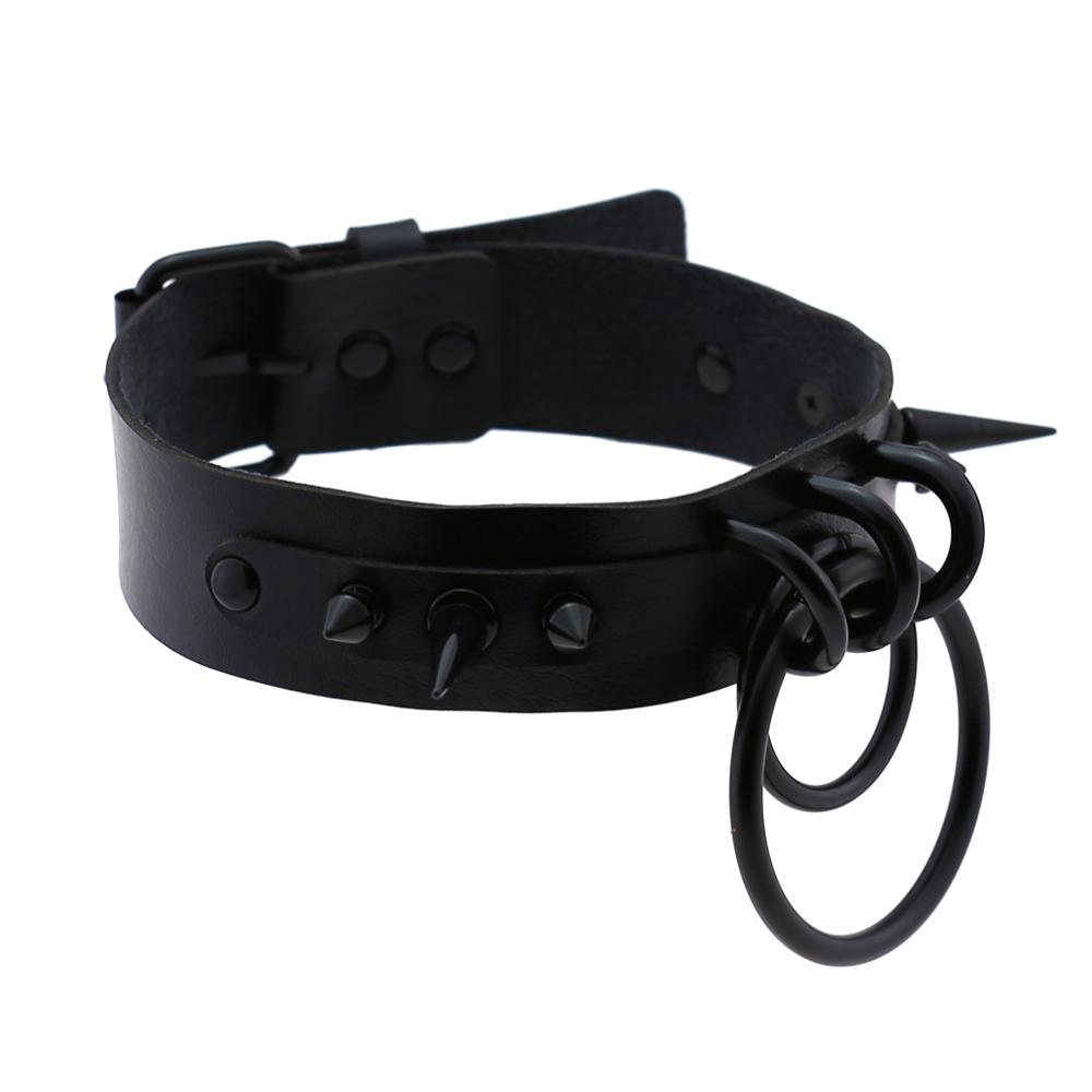 Gargantilha de couro preto cra - Goth Punk Spike Choker avaliação e preço