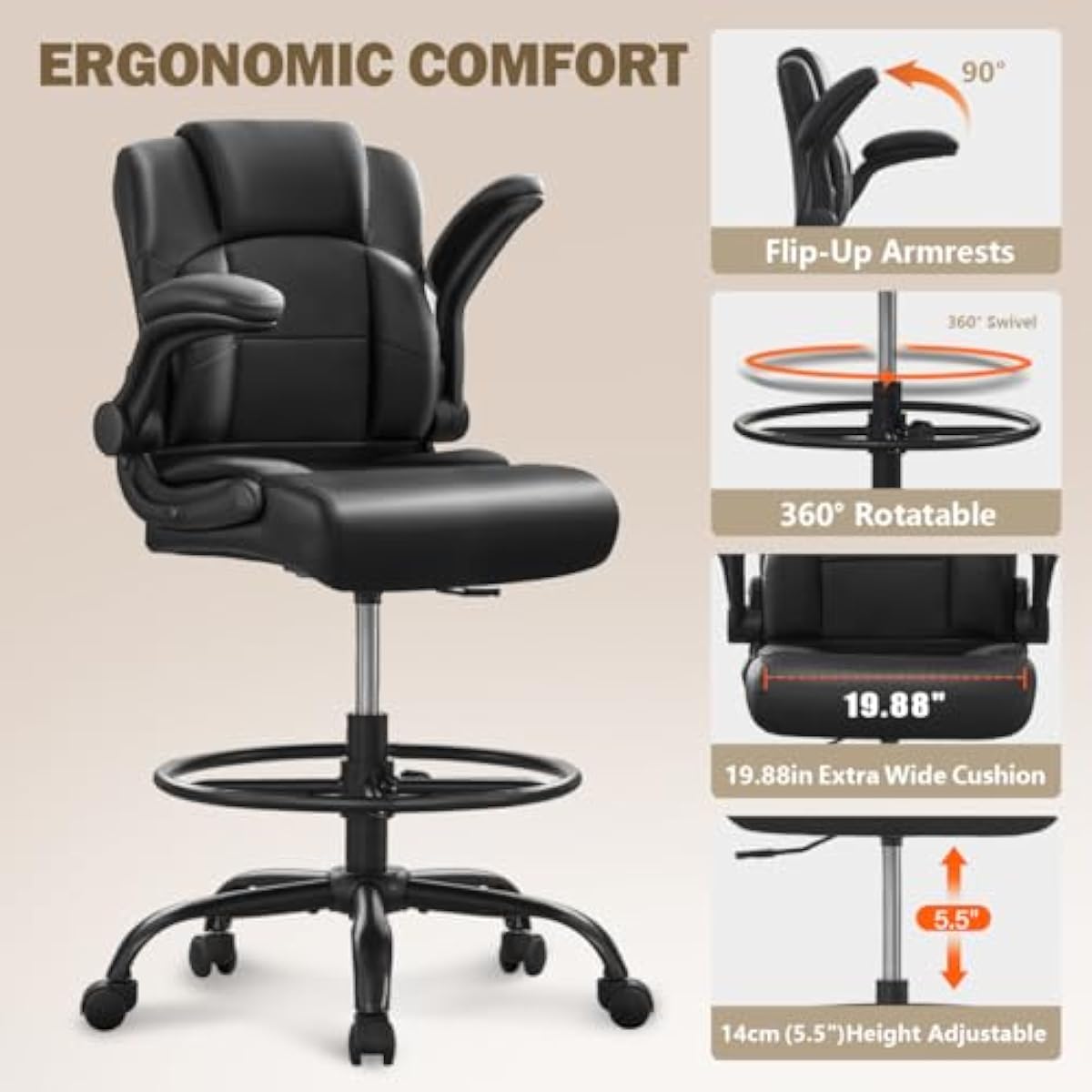 Banco alto ergonómico para mes - Rings avaliação e preço