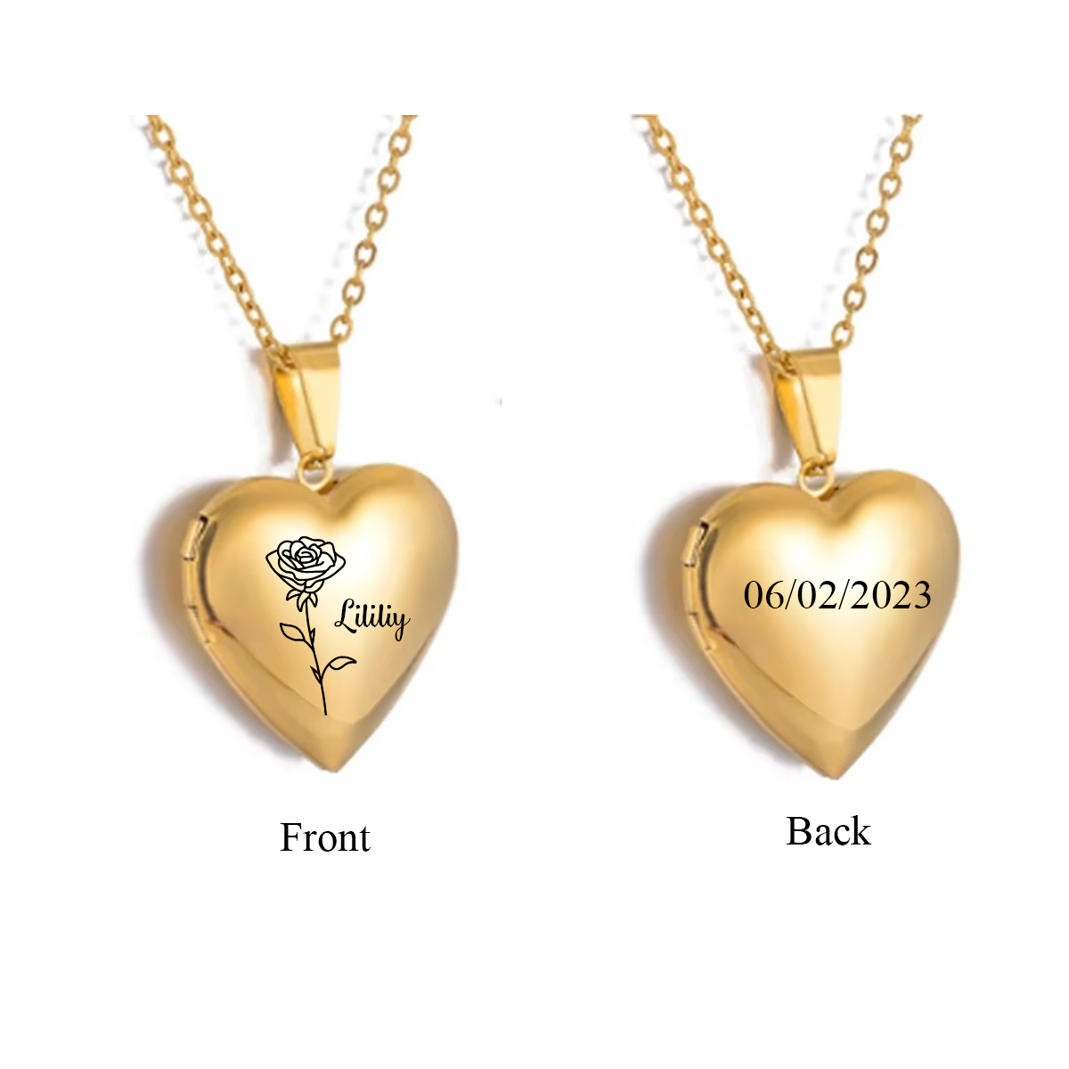 Personalizado coração nascimen - Heart Locket Necklace Photo avaliação e preço