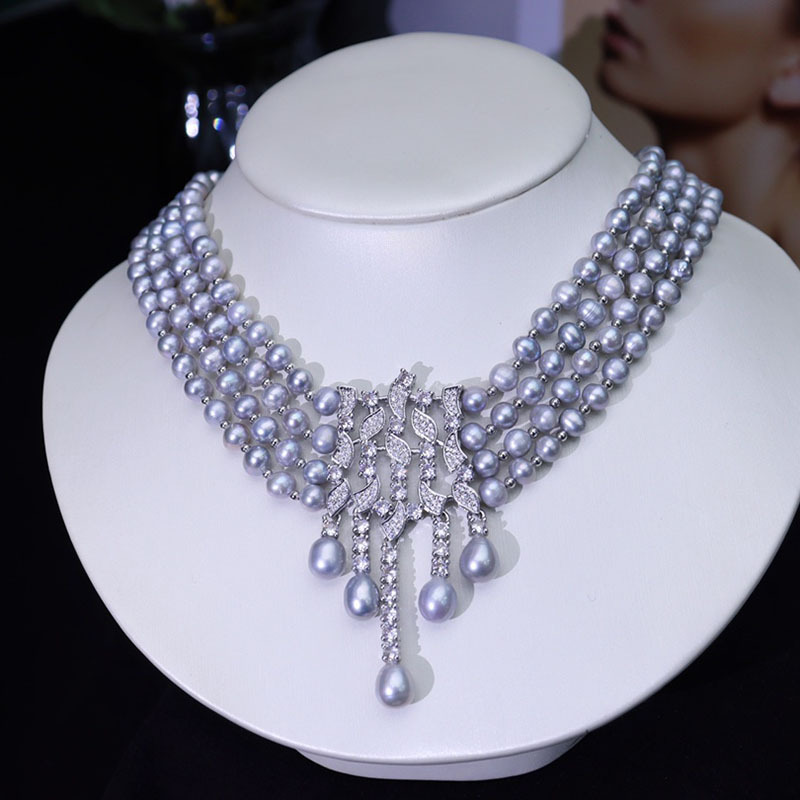 Colar de pérolas de água doce, - Pearl Choker Necklace Vintage avaliação e preço