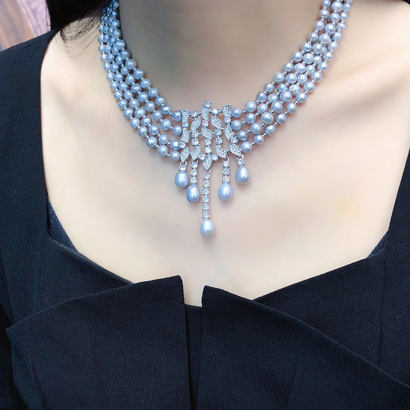 Colar de pérolas de água doce, - Pearl Choker Necklace Vintage avaliação e preço