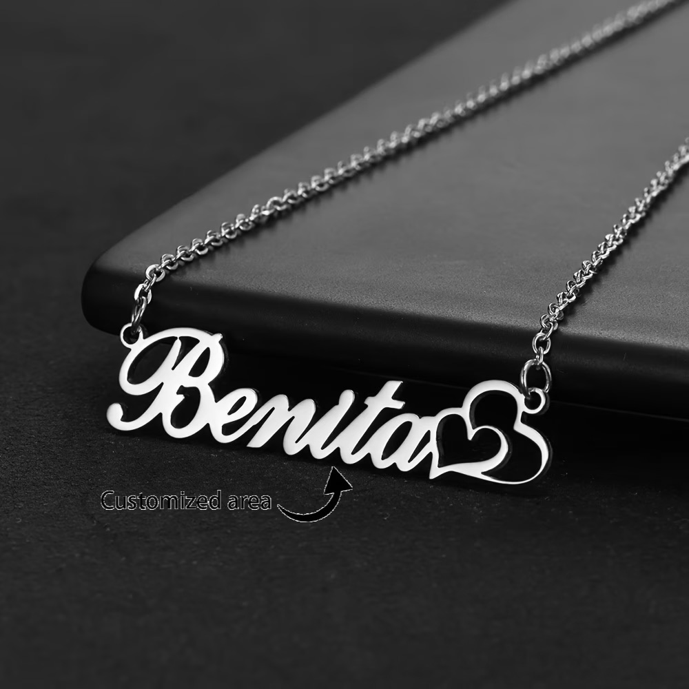 Colar personalizado com nome e - Custom Name Necklace Stainless Steel avaliação e preço