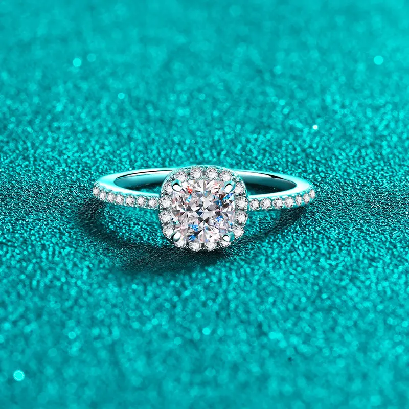 Anel de moissanite de prata es - Moissanite Engagement Ring 1 Carat avaliação e preço