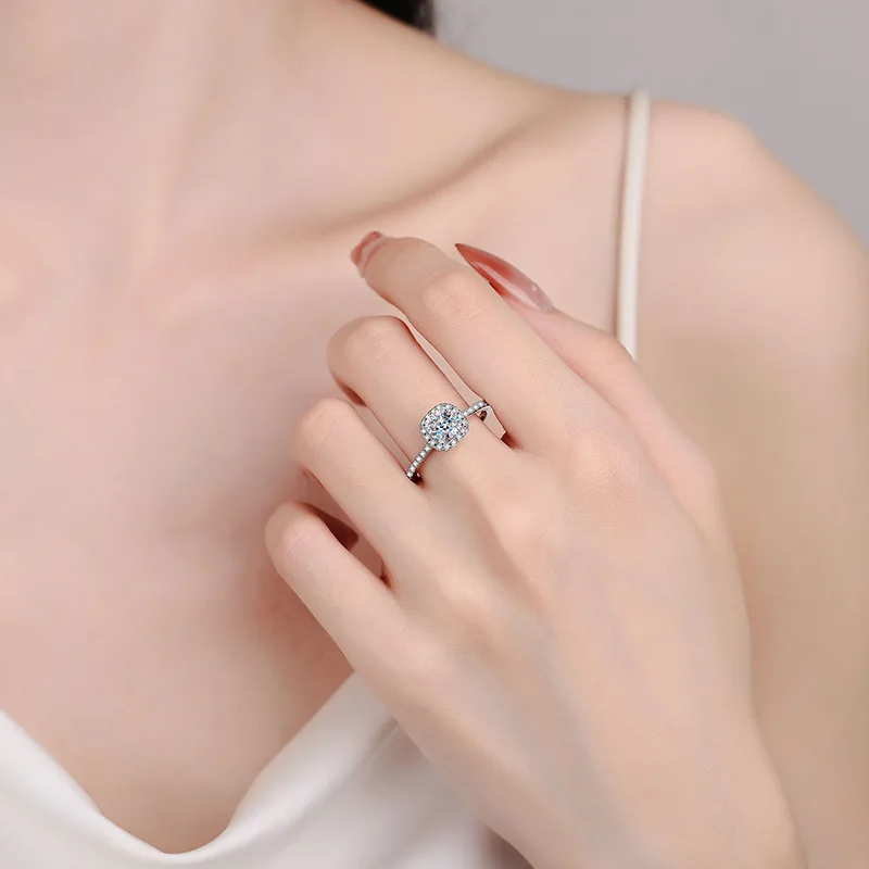 Anel de moissanite de prata es - Moissanite Engagement Ring 1 Carat avaliação e preço
