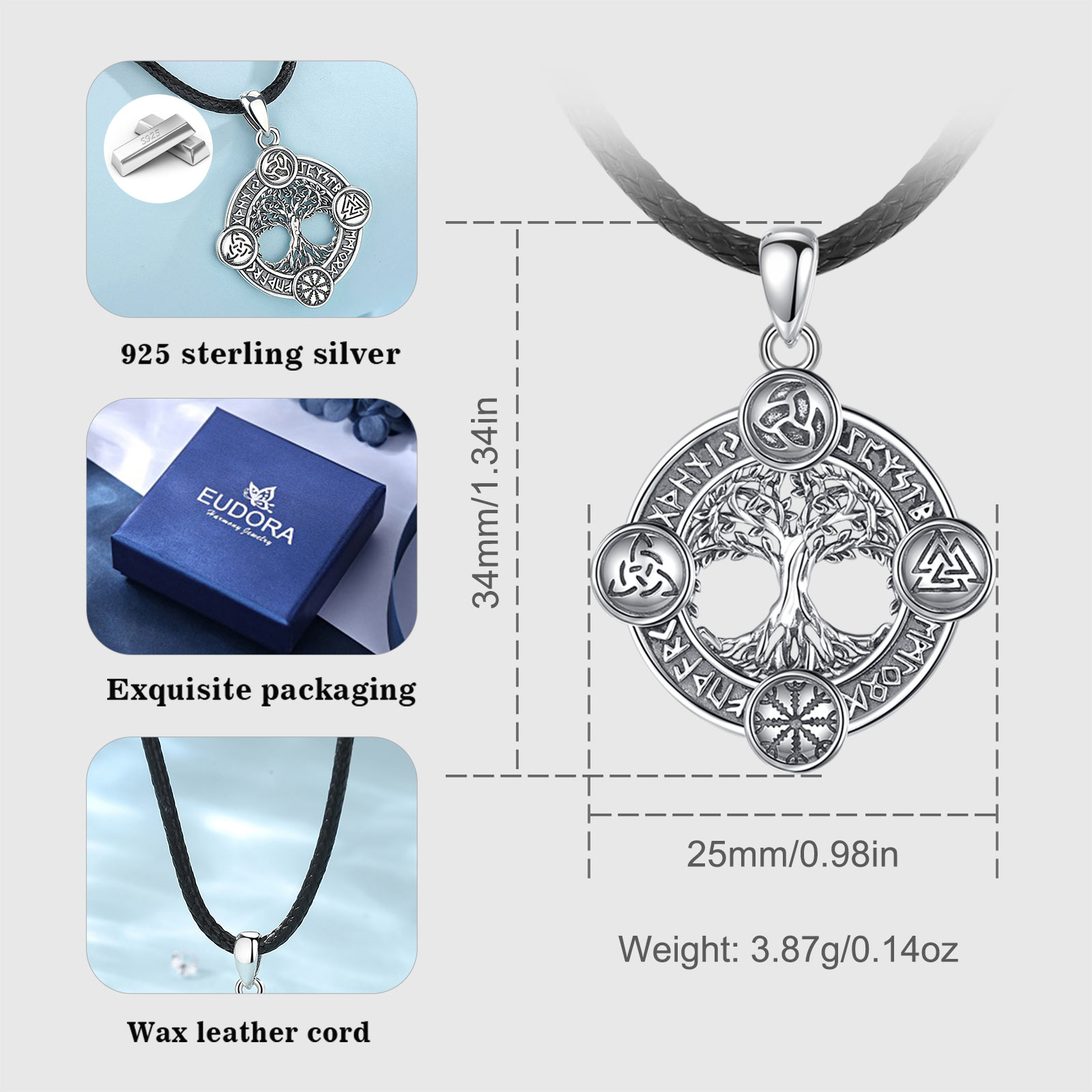 Eudora 925 prata esterlina árv - 925 Sterling Silver Chain Necklace Men avaliação e preço