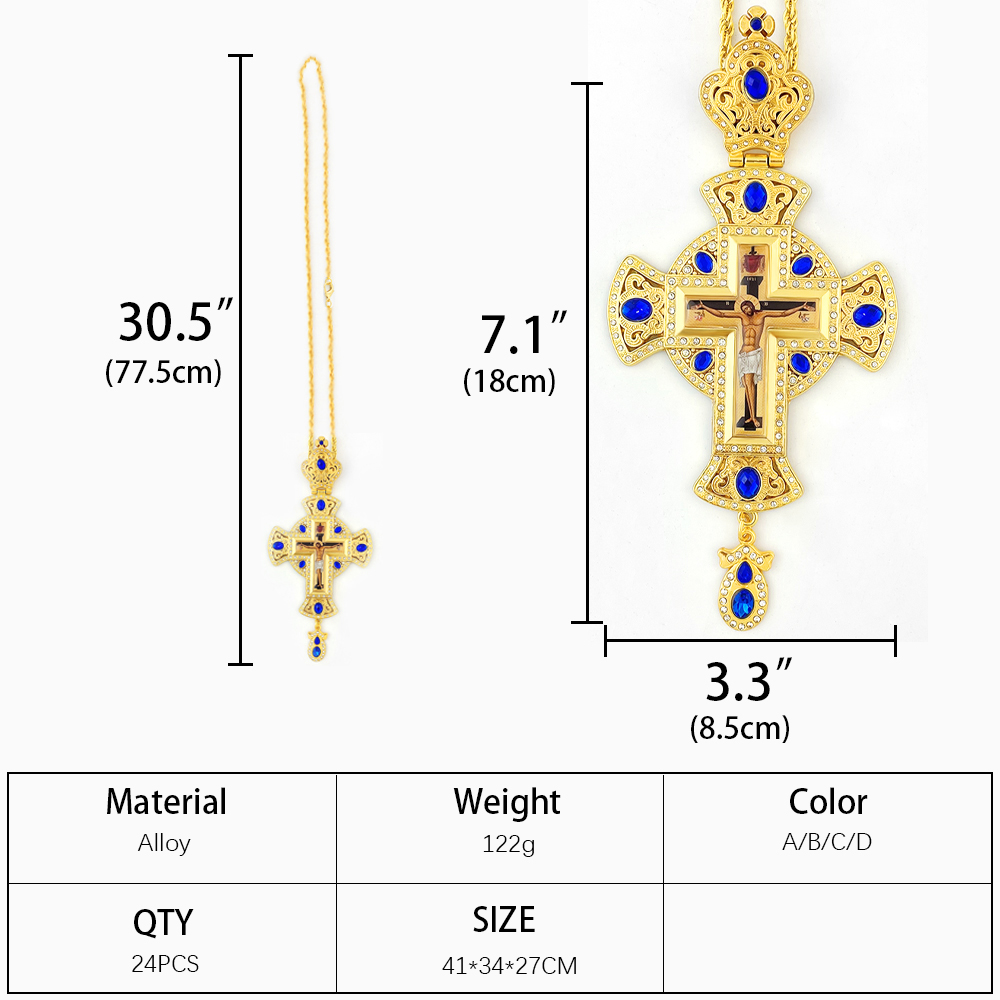 Colar Tradicional Ortodoxo Biz - Cross Pendant Necklace Gold avaliação e preço