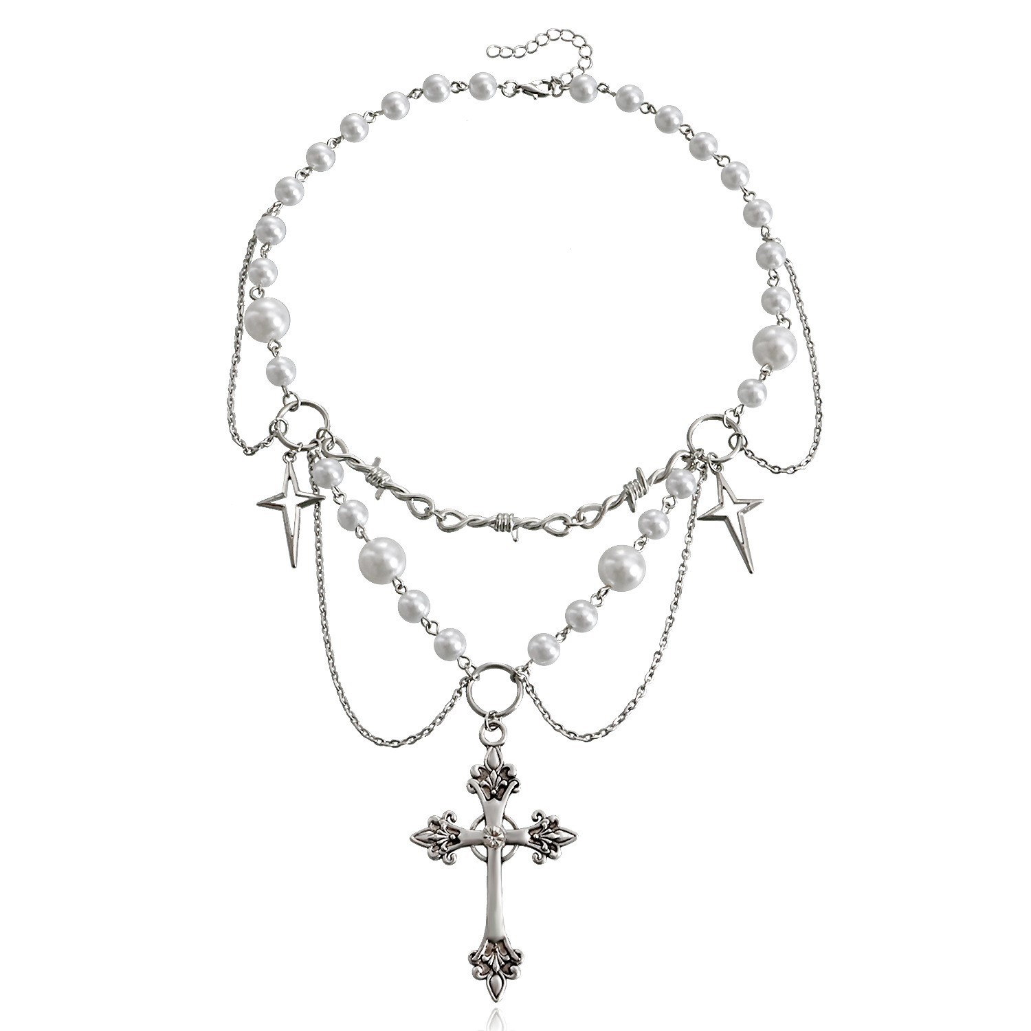 Borboleta coração pérolas cola - Pearl Choker Necklace Vintage avaliação e preço