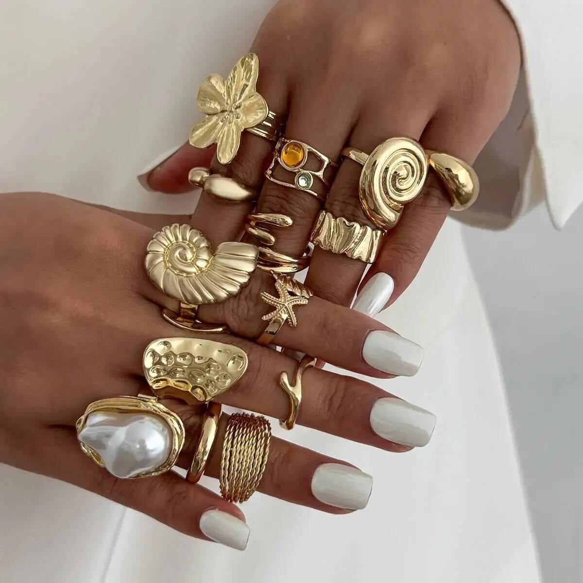 z 14 pçs/set hip hop criativo  - Vintage Punk Knuckle Rings Set avaliação e preço