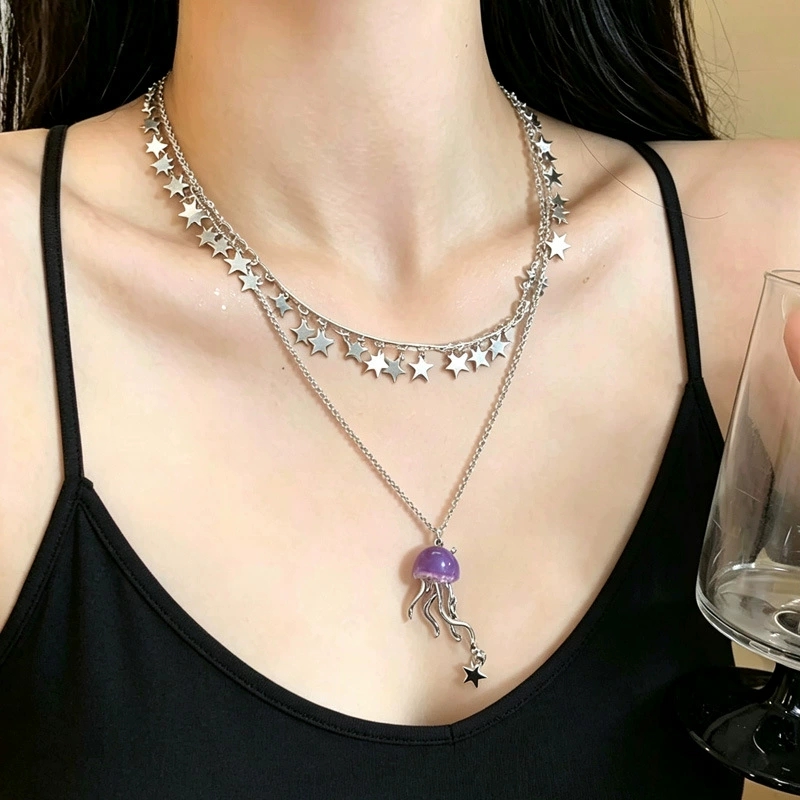 Conjunto de Colar Choker Duplo - Layered Pendant Necklace Aesthetic avaliação e preço